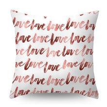 将图片加载到图库查看器，Nordic Style Pillow Covers Plant Letter Flower Geometric Sofa Cushion cover Headrest Pink Party Decorations Gift For Kids Geometric Decorative Throw Pillow Covers Square Cotton Cushion Covers Outdoor Sofa Home Pillow Covers
