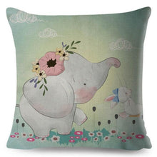 将图片加载到图库查看器，Cute Pillow Cover Cartoon Giraffe Fox Reindeer Animal Nordic Polyester Cotton Cushion Cover For Sofa Home Kids Room Decor Throw Pillow Cases Cartoon Animal Woodland Decorative Cotton Cushion Cover Home Baby Room Decor Standard Pillowcase

