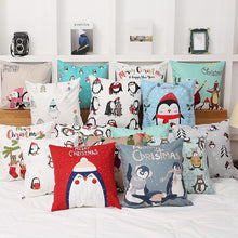 将图片加载到图库查看器，New Year Christmas Decorations Pillows Cover Christmas Décor for Home Christmas Tree Snowflake Snowman Reindeer Home Decor Throw Pillow Case Cushion Cover Santa Merry Christmas Gift Xmas 45x45cm
