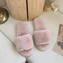 将图片加载到图库查看器，Fluffy Slippers Women Cozy Faux Fur Cross Indoor Floor Slides Flat Soft Furry Shoes Fluffy Furry Fur Slippers Flip Flop Open Toe Cozy House Memory Foam Sandals Slides Soft Flat Comfy Slippers
