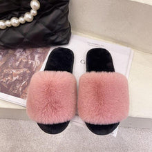 将图片加载到图库查看器，Fluffy Slippers Women Cozy Faux Fur Cross Indoor Floor Slides Flat Soft Furry Shoes Fluffy Furry Fur Slippers Flip Flop Open Toe Cozy House Memory Foam Sandals Slides Soft Flat Comfy Slippers
