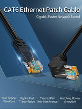 Load image into Gallery viewer, CAT6 Ethernet Cable LAN Cable Network Cable Gold Plated Laptop Router Cat6 Right Angle Ethernet Cable RJ45 Network Patch Cord Cable For Laptop Game Console
