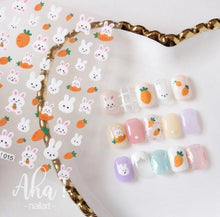 将图片加载到图库查看器，Nail Glue Stickers Stars Moon Cartoon Rabbit Panda Flower Nail Decoration Decals Nail Sticker Nail Art Decorations Design Decoration Acrylic Nail Supplies Designer Nail Decorations for Women Girls Kids 3D Nail Art Stickers Decals
