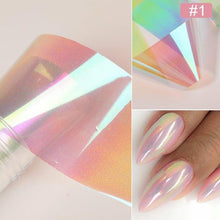 将图片加载到图库查看器，Nail Foils Marble Flower Series Iridescent Nail Art Transfer Sticker Paper Slider Nail Water Decal Design Manicures Decorations  Art Manicures Decoration New Gold Nail Transfer Foils for Nail Arts Nails Supply Holographic Effect Nail Art Foil Stickers Hol
