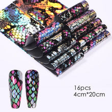 将图片加载到图库查看器，Nail Foils Marble Flower Series Iridescent Nail Art Transfer Sticker Paper Slider Nail Water Decal Design Manicures Decorations  Art Manicures Decoration New Gold Nail Transfer Foils for Nail Arts Nails Supply Holographic Effect Nail Art Foil Stickers Hol
