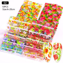 将图片加载到图库查看器，Nail Foils Marble Flower Series Iridescent Nail Art Transfer Sticker Paper Slider Nail Water Decal Design Manicures Decorations  Art Manicures Decoration New Gold Nail Transfer Foils for Nail Arts Nails Supply Holographic Effect Nail Art Foil Stickers Hol
