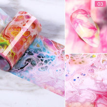 将图片加载到图库查看器，Nail Foils Marble Flower Series Iridescent Nail Art Transfer Sticker Paper Slider Nail Water Decal Design Manicures Decorations  Art Manicures Decoration New Gold Nail Transfer Foils for Nail Arts Nails Supply Holographic Effect Nail Art Foil Stickers Hol
