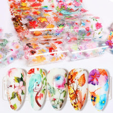 将图片加载到图库查看器，Nail Foils Marble Flower Series Iridescent Nail Art Transfer Sticker Paper Slider Nail Water Decal Design Manicures Decorations  Art Manicures Decoration New Gold Nail Transfer Foils for Nail Arts Nails Supply Holographic Effect Nail Art Foil Stickers Hol
