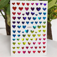 将图片加载到图库查看器，3D Nail Sticker Waterproof Shining Decals Stickers for Nails Cute Beautiful Love Heart Nail Art Decoration Aurora Silver Design Nail Art Stickers Decals Nail Art Supplies Valentines Day 3D Self-Adhesive Nail Decorations Manicuring Nail Art Manicure
