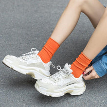 Load image into Gallery viewer, Simple Colorful Solid Color Socks Girls Candy Color Fashion Socks Spring And Autumn 100% Cotton Socks Female Socks Crew Socks Running Socks For Men And Women
