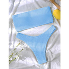 Load image into Gallery viewer, Bikinis Swimsuit Women Push Up Bikini Set  Female Swimwear Women's Strapless Solid Color 2 Pieces Bathing Suit Swimsuit Swimsuits Off Shoulder High Waist Bathing Suit High Cut Swimwear For Summer
