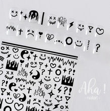 将图片加载到图库查看器，Nail Glue Stickers Stars Moon Cartoon Rabbit Panda Flower Nail Decoration Decals Nail Sticker Nail Art Decorations Design Decoration Acrylic Nail Supplies Designer Nail Decorations for Women Girls Kids 3D Nail Art Stickers Decals
