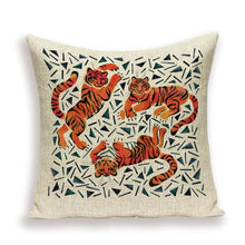 将图片加载到图库查看器，Tiger Cushion Case Autumn Jungle Home Decor Pillows Cases Leopard Printed Animal Throw Pillow Covers Decorative Pillowcase Soft Cushion Covers For Bedroom Sofa Bed Linen Pillow Covers 45X45CM

