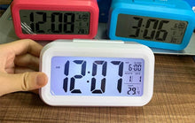 Load image into Gallery viewer, Digital Alarm Clock Voice Alarm Clock Intelligent Smart Timer Creative Students Mute LED Electronic Warning Machinery Gifts Battery Operated LCD Electronic Clock for Bedroom Home Kitchen Office Outdoor
