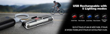 Load image into Gallery viewer, Bike Tail Light Ultra Bright USB Rechargeable LED Bicycle Rear Light 5 Light Mode Headlights High Visibility Bike Rear Light USB Rechargeable LED Bicycle Tail Light Waterproof Cycling Safety Flashlight With Multiple Modes
