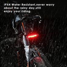 Load image into Gallery viewer, Bike Tail Light Ultra Bright USB Rechargeable LED Bicycle Rear Light 5 Light Mode Headlights High Visibility Bike Rear Light USB Rechargeable LED Bicycle Tail Light Waterproof Cycling Safety Flashlight With Multiple Modes

