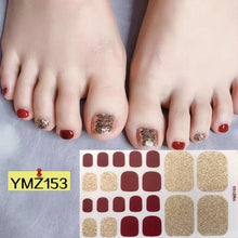 Load image into Gallery viewer, Shiny Toenail Sticker Full Cover Feet Decorations Mixed Patterns Nail Wraps Beauty Design Waterproof Toenail Art Manicure Toe Nail Polish Stickers Glitter Toenail Nail Polish Strips Decals Full Wraps Self Adhesive Toe Nail Tip Full Toe Nail Wraps
