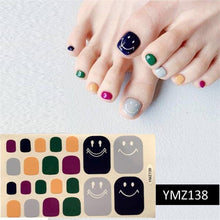 Load image into Gallery viewer, Shiny Toenail Sticker Full Cover Feet Decorations Mixed Patterns Nail Wraps Beauty Design Waterproof Toenail Art Manicure Toe Nail Polish Stickers Glitter Toenail Nail Polish Strips Decals Full Wraps Self Adhesive Toe Nail Tip Full Toe Nail Wraps
