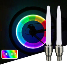 Load image into Gallery viewer, Colorful Wheel Light For Bike Bicycle Wheel Tire Lamp Bike Wheel Tire Cap Neon LED Light Lamp Safety Bicycle Bike Wheel Lights With Batteries At Night For Kids Mountain Bicycle Car Motorcycle

