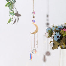 将图片加载到图库查看器，Home Decor Crystal Sun-catchers Window Pendant Hanging Curtain Wind-chimes Light Catcher Star Moon Pendant Rainbow Wind Chime Prisms Wind Chime Hanging Ornaments For Garden Home Christmas Decorations Gift
