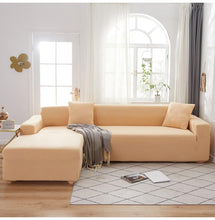 将图片加载到图库查看器，Elegant Elastic Sofa Covers Set for Living Room Chaise Lounge L Shape Corner Stretch Couch Armchair Slipcover Furniture Protector Shaped Sofa Cover Sectional Couch Cover for Living Room Fabric Chaise Lounge Slipcover
