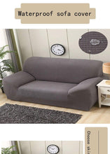 将图片加载到图库查看器，Sofa Cover Waterproof Waffle Sofa Cover All-Inclusive Thick  Sofa Towel Waterproof Sofa Cushion Waterproof Couch Cover Dual Waterproof Sofa Cover Stretch Jacquard Sofa Slipcover Leakproof Furniture Protector For Kids
