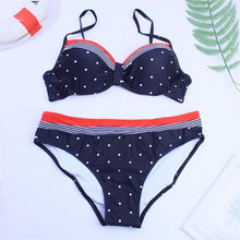 Load image into Gallery viewer, Bikini New 2 Piece Women Swimsuit Women's High Waist Bikini Set Fashion Puff Sleeve Swimwear Set Bathing Suits Solid Color Short Puff Sleeve Summer High Waist Cut Backless Bathing Suit Beachwear
