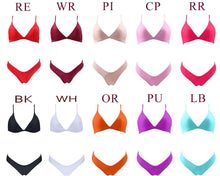 Load image into Gallery viewer, Bikini Swimwear Women Swimsuit Push Up Micro Bikinis Set Swimming Bathing Suit Beachwear Summer Thong Bottom Two Piece Bikini Double Shoulder Straps Cute Swimsuit Triangle Bathing  Bikini
