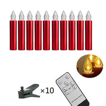 Load image into Gallery viewer, LED Candles Light Flameless Remote Control For Home Dinner Party Christmas Tree Candle LED Flameless Taper Candles Flickering with Remote Timer Battery Operated Waterproof Christmas Tree Candles Warm White Window Candles  Decoration Lamp Light New Years
