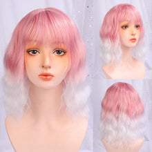 将图片加载到图库查看器，Synthetic Wigs For Women Daily Cosplay Long Water Wave  Lolita Wig With Bangs Cold Brown Heat Resistant Hair Bob Wigs For Black Women Cosplay Wigs For Women Gifts for Girlfriends
