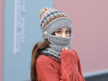 将图片加载到图库查看器，Hat Winter Mask balaclava Hat for girls Scarf Thick Warm Fleece Inside Knitted Hat Thick Mask Warm Full Face Scarf Winter Hats Hiking Face Scarf Balaclava Helmet Liner Cap Soft Sport Reusable Headgear Winter Fishing Warm Mask
