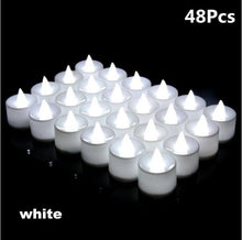 将图片加载到图库查看器，12/24/48pcs Flameless LED Tea light Tea Candles Wedding Light Romantic Candles  Realistic Tea Lights Candles LED Tea light Candles Flickering Bright Tea lights Battery Operated Candles Flameless Candles Lights for  Birthday Party Wedding Decorations
