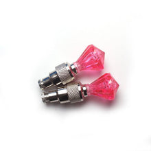 将图片加载到图库查看器，2PCS Bicycle Valve Lights Wheel Spokes Tire LED Light Tire Valve Caps Cycling Lantern Lamp Bike Accessory LED Bike Wheel Light Tire Valve Cap Neon Lamp Shockproof For Front And Rear Wheel Flashing Lamp Glow In The Dark Cool Accessories
