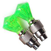 将图片加载到图库查看器，2PCS Bicycle Valve Lights Wheel Spokes Tire LED Light Tire Valve Caps Cycling Lantern Lamp Bike Accessory LED Bike Wheel Light Tire Valve Cap Neon Lamp Shockproof For Front And Rear Wheel Flashing Lamp Glow In The Dark Cool Accessories
