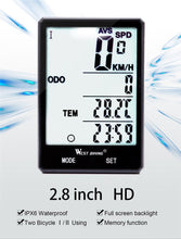 将图片加载到图库查看器，Wireless Wired Bike Computer Backlight Speedometer Odometer Rainproof Cycling Stopwatch Road Bicycle Computer Multifunction With Extra Large LCD Backlight Display Waterproof Design
