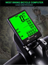 将图片加载到图库查看器，Wireless Wired Bike Computer Backlight Speedometer Odometer Rainproof Cycling Stopwatch Road Bicycle Computer Multifunction With Extra Large LCD Backlight Display Waterproof Design
