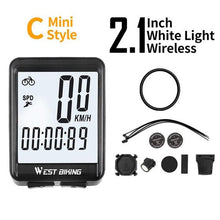 将图片加载到图库查看器，Wireless Wired Bike Computer Backlight Speedometer Odometer Rainproof Cycling Stopwatch Road Bicycle Computer Multifunction With Extra Large LCD Backlight Display Waterproof Design
