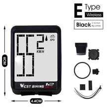 将图片加载到图库查看器，Wireless Wired Bike Computer Backlight Speedometer Odometer Rainproof Cycling Stopwatch Road Bicycle Computer Multifunction With Extra Large LCD Backlight Display Waterproof Design

