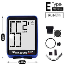 将图片加载到图库查看器，Wireless Wired Bike Computer Backlight Speedometer Odometer Rainproof Cycling Stopwatch Road Bicycle Computer Multifunction With Extra Large LCD Backlight Display Waterproof Design
