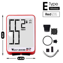 将图片加载到图库查看器，Wireless Wired Bike Computer Backlight Speedometer Odometer Rainproof Cycling Stopwatch Road Bicycle Computer Multifunction With Extra Large LCD Backlight Display Waterproof Design

