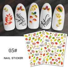 将图片加载到图库查看器，Maple Leaves 3D Nail Stickers Fall Leaf Flowers Line Sliders For Nails Self Adhesive Stickers Autumn Manicuring Decals Transfer Nail Decals Sticker For Pretty Girl Self-Adhesive Nail Decals Designer Nail Stickers for Acrylic
