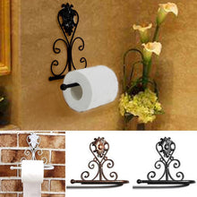 Load image into Gallery viewer, New Arrival Classic Bathroom accessories Vintage Iron Toilet Paper Towel Roll Holder Bathroom Wall Mount Rack Toilet Paper Roll Holder Cast Iron Wall Mounted Toilet Tissue Holder  European Victorian Design
