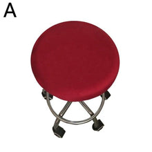 将图片加载到图库查看器，Polyester Fabric Round Chair Cover Waterproof Dining Seat Chair Covers Hotel Banquet Seat Covers Chair Protector Round Bar Stool Seat Covers Washable Stool Cushion Slipcover Elastic Bar Chair Covers
