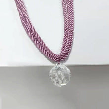 将图片加载到图库查看器，Crystal Bead Curtain Tieback Bling Diamond Bandage Rope Accessories Curtains Holder Buckle Tie Home Decorative Tieback Flower Curtain Clips Buckle with Stretchy Wire Rope For Home Office Decoration
