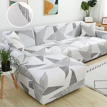 Load image into Gallery viewer, Sofa Cover Geometric Couch Cover Elastic Sofa Cover for Living Room Pets Corner L Shaped Chaise Longue Sofa Slipcover Shaped Sofa Slipcovers with Elastic Bottom, Jacquard Chaise Lounge Set for Living Room
