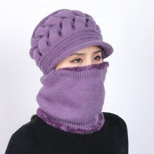 Load image into Gallery viewer, New Winter Balaclava Beanies Mother Hat Women Warm Thick Skellies Riding Outdoor Hats Gorgas Stripes Beanie Cap Mask Scarf Hat Set Outdoor Sport Warm Beanies Hat For Men Knitted Hats Bandana Hiking Camping Kid Neck Warmer Cap
