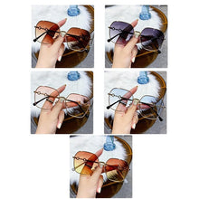 将图片加载到图库查看器，Small Oval Retro Sunglasses for Men and Women Polygon Mirrored Lens Fashionable &amp; Korean Style Women's Sunglasses New Personality &amp; Trending Sunglasses Of Same Style UV Protection Sunglasses
