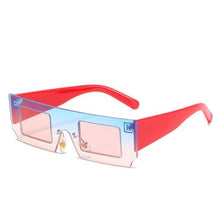 Load image into Gallery viewer, Rectangle Sunglasses for Women Retro Trendy Fashion Glasses Oval Lenses Narrow Thin Square Frame with UV400 Protection Decent Contrast Color Slice Box Style Glasses In Ocean Color  Sunglasses For Men &amp; Women
