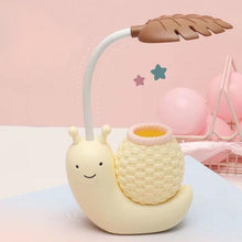 将图片加载到图库查看器，Snail Led Table Lamp Cute Pen Holder Desk Light Reading Study Children Bedroom College Dorm Eye Protection Adjustable Organizer Cute Study Lamps for Bedroom Décor
