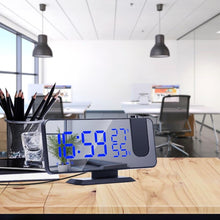 Load image into Gallery viewer, LED Digital Alarm Clock Projection Clock Radios Loud Ceiling Alarm Clock for Heavy Sleepers Snooze Dual Clock Bedside Dimmer with USB Charger Digital LED Clock FM Radio Table Electronic Desktop Clocks USB Wake Up FM Radio Time Projector Snooze Function
